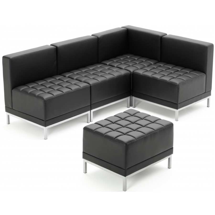 Infinity Black Bonded Leather Cube